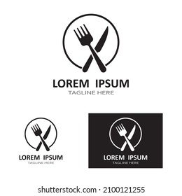 spoon,fork,and knife icon logo vector