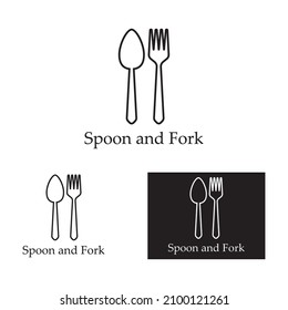 spoon,fork,and knife icon logo vector