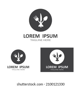 spoon,fork,and knife icon logo vector