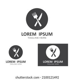 spoon,fork,and knife icon logo vector
