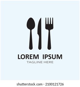 Löffel-, Gabel- und Messersymbol-Logo