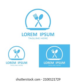 spoon,fork,and knife icon logo vector