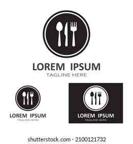 spoon,fork,and knife icon logo vector