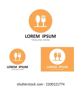 spoon,fork,and knife icon logo vector