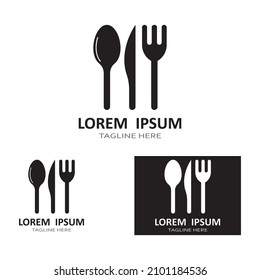 Löffel-, Gabel- und Messersymbol-Logo
