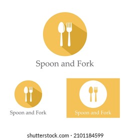 spoon,fork,and knife icon logo vector