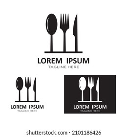 spoon,fork,and knife icon logo vector