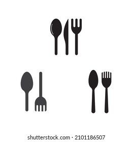 spoon,fork,and knife icon logo vector