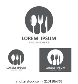 spoon,fork,and knife icon logo vector