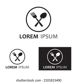spoon,fork,and knife icon logo vector