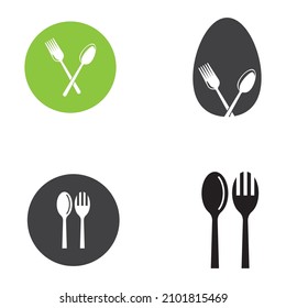 vector de logotipo de icono de cuchara, horquilla y cuchillo