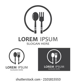 spoon,fork,and knife icon logo vector