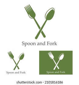 Spoon,fork,and Knife Icon Logo Vector