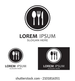 vector de logotipo de icono de cuchara, horquilla y cuchillo