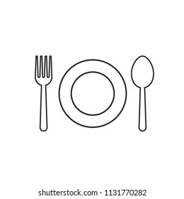 spoon,fork,plate icon vector template