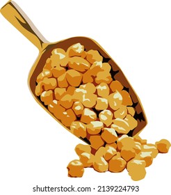 a spoonful of chickpeas on a nice shovel