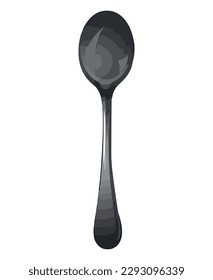 Spoonful of soup in a shiny ladle over white