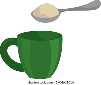 Spoonful of sugar vector illustration on a white background.