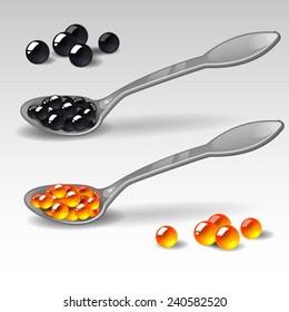 Spoons with caviar