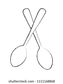 spoons crossed isolated icon