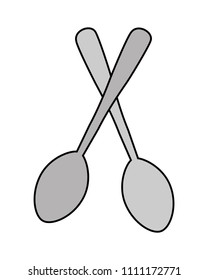 spoons crossed isolated icon