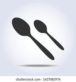 Spoons cutlery icon flat in gray color