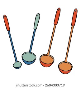 Spoons flat illutration white background