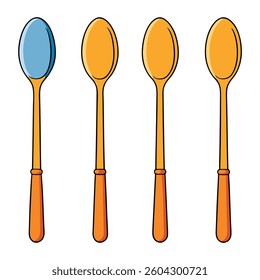 Spoons flat illutration white background