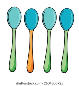 Spoons flat illutration white background