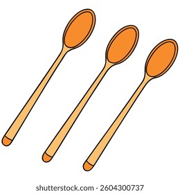 Spoons flat illutration white background