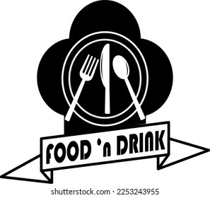 Cucharas, tenedores, platos con gorros de chef son armas en un restaurante.