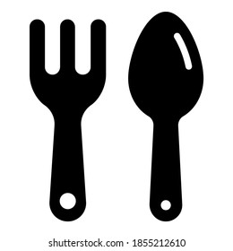  estilo de glifo de icono vectorial de cucharas para Web y Mobile.