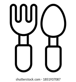 spoons vector outline icon. Modern thin line symbols. Collection of traditional elements.