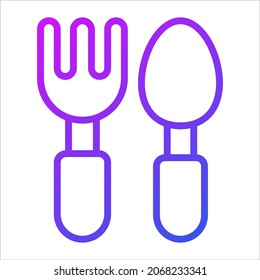 spoons vector outline icon. Modern thin line symbols. Collection of traditional elements.