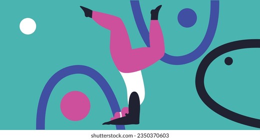 Sport 2024. Athletic. Games. Woman characters cartoon vector. 