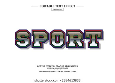 Sport 3D editabel text effect template