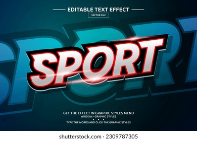 Sport 3D editable text effect template