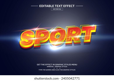 Sport 3D editable text effect template