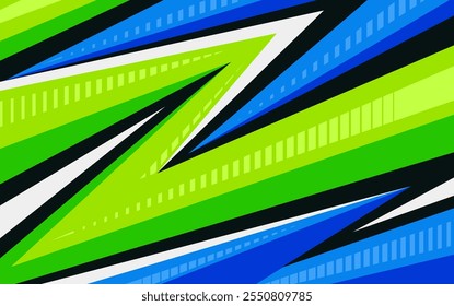 Fondo abstracto del deporte. color azul, verde con las Formas geométricas agudas y las líneas de la textura Ilustración vectorial