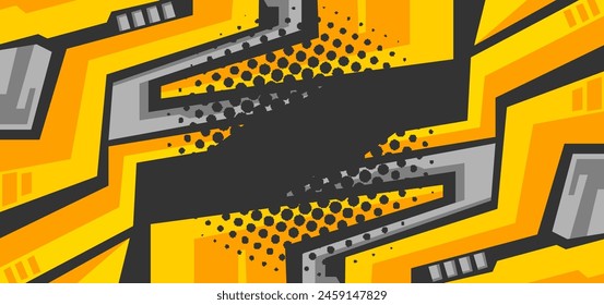 sport abstract background with yellow shape geometric lines design for banner design, racing, car warp, gaming themes	