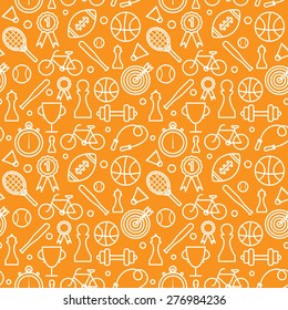 Sport abstract pattern, outline style