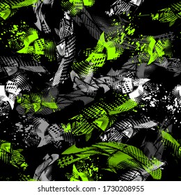 Sport Abstract seamless pattern with grunge textured wall, cracked elements, shabby cracked lines. Grungy repeated print for textile, clothes, wrapping paper.
