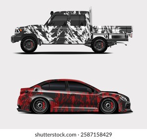 sport abstract stripe car wrap creativity vector design