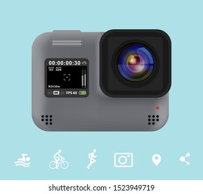 Sport action camera design. vector