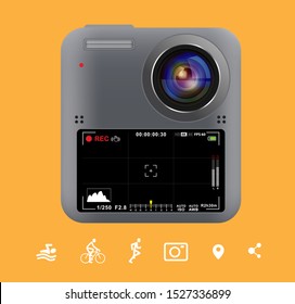 Sport action camera design. vector