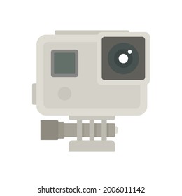 Icono de la cámara de acción deportiva. Ilustración plana del icono vector de cámara de acción deportiva aislado en fondo blanco
