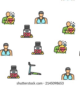 Sport Active Competitive Game Vector Seamless Pattern Thin Line Illustration