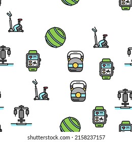 Sport Active Competitive Game Vector Seamless Pattern Thin Line Illustration