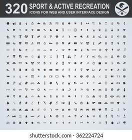 Sport and active recreation icons for web