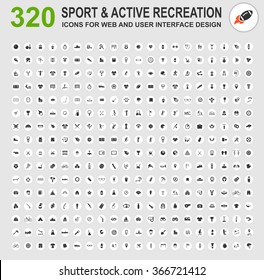 Sport and active recreation icons for web